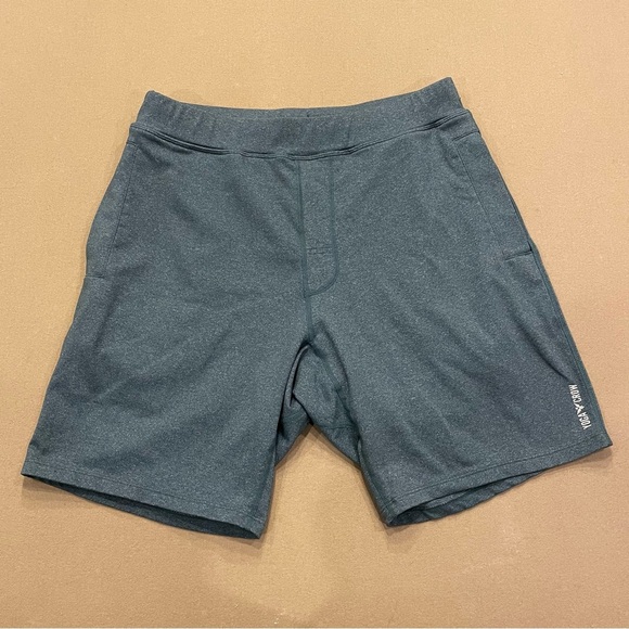 Men’s Yoga Crow Lined Pocketed Swerve Shorts Heather Green Size Small - Picture 1 of 8